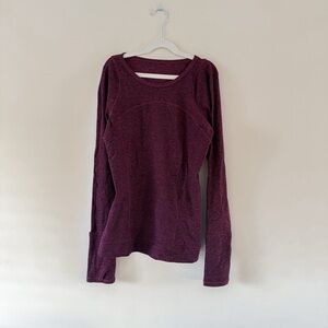 Lululemon burgundy heathered long sleeve top